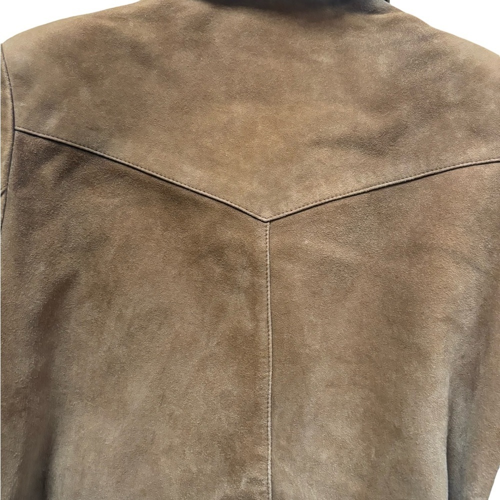 Vintage 70s BEEFALO by Petroff Suede Belted Jacket — Tobacco/Camel Brown,Western - Picture 7 of 14